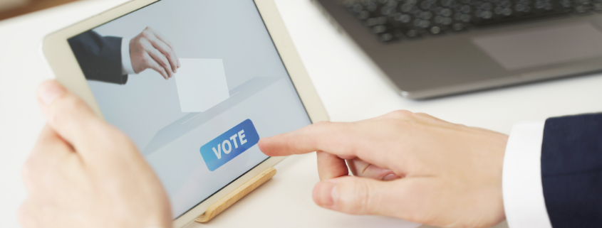 an image of a person voting online