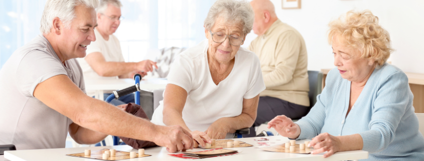 An image of the elderly persons playing